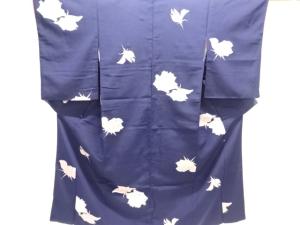 大正ロマン　花模様織り出しお召着物